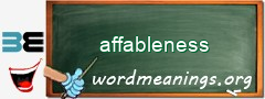 WordMeaning blackboard for affableness